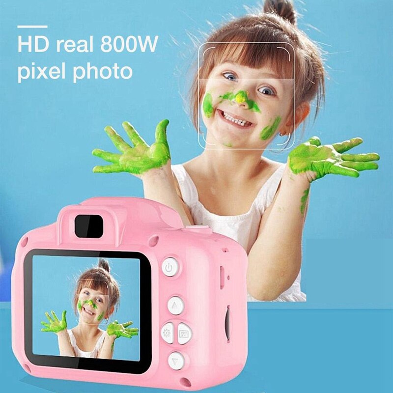 2 Inch HD Sn Chargable Digital Mini Camera Kids Cartoon Cute Camera Toys Outdoor Photography Props for Child Birthday