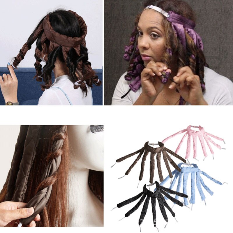 Nowy kałamarnica Heatless wijący się pręt ośmiornica kręcenie włosów zespół nieopalany papilotki wstążka wałki robić włosów spanie kędzior bar DIY robić włosów