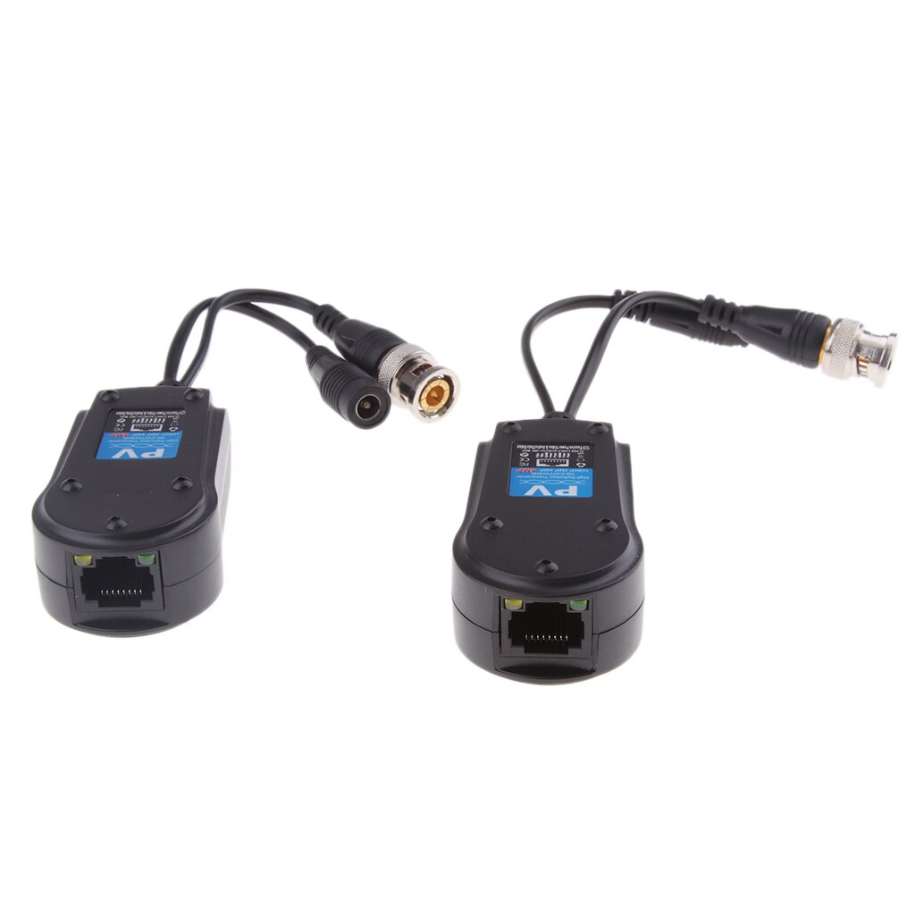 2Pcs ABS Video Balun Video Balun Transceiver Video Balun Passive Black