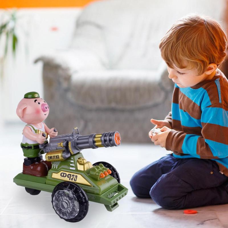 Cute Cartoon Pig Children Electric Toy Car with Light Music for Boys Girls