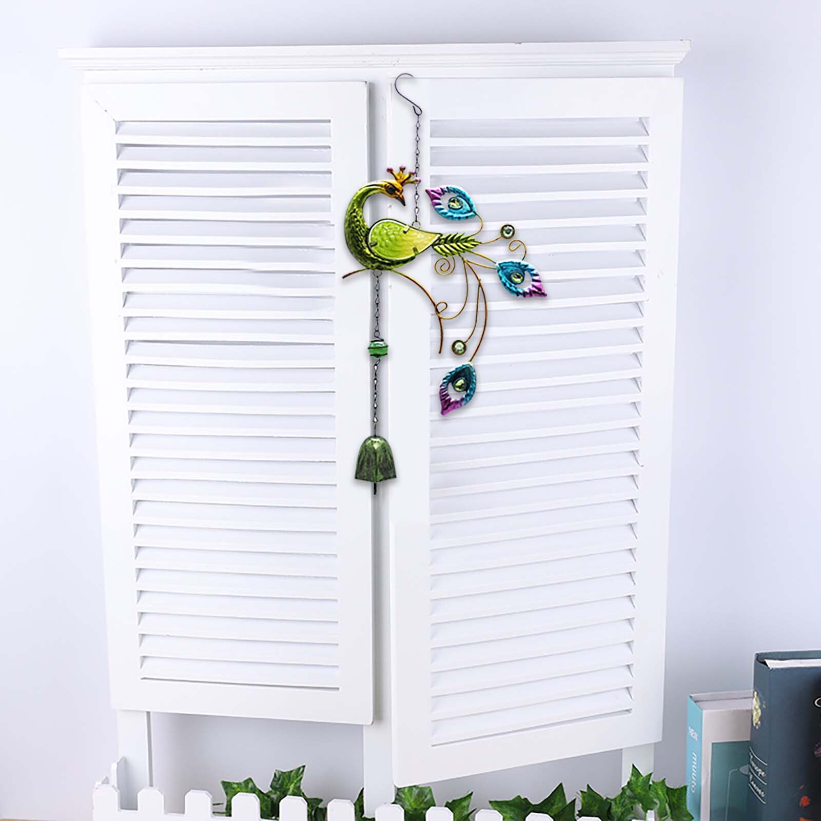 2PC Chimes Metal Crafts Painted Ornaments Bell Pendants Ornaments Garden Decoration Chimes Painted Bell Wind Chimes