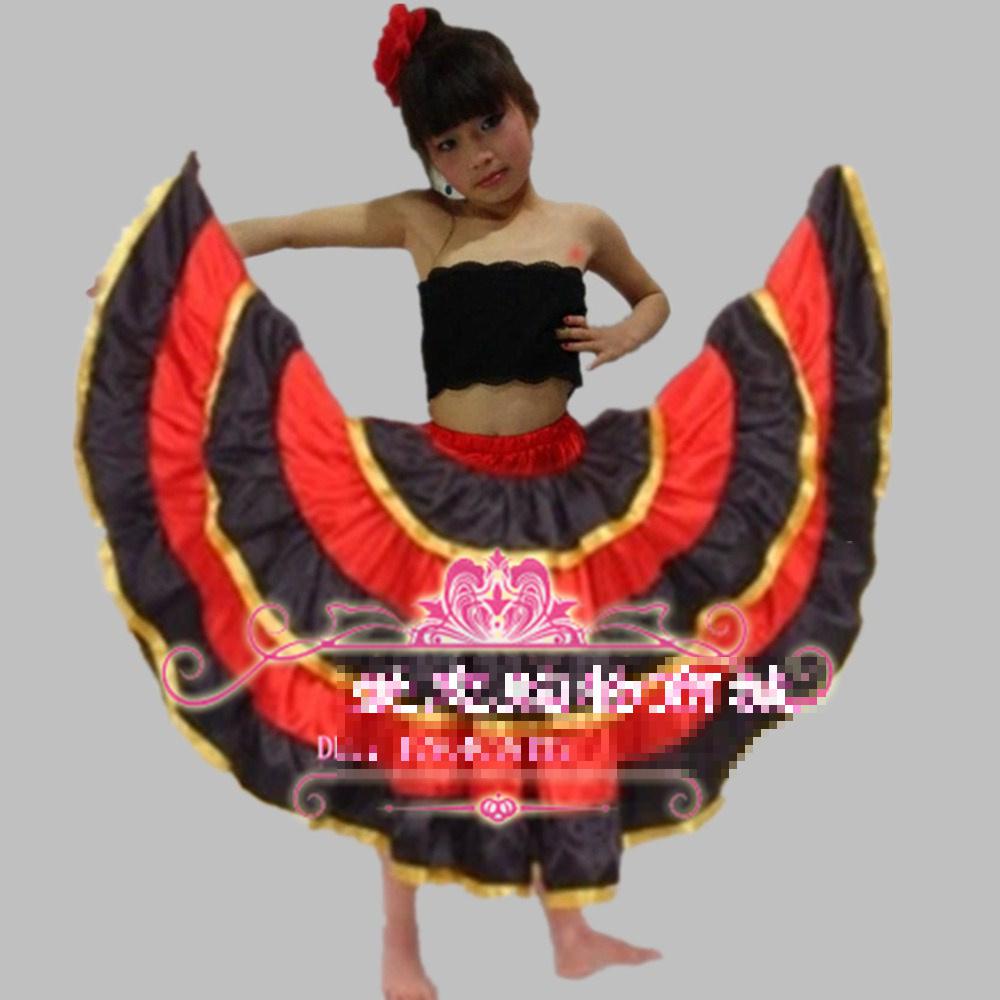 Kid's Flamenco Dance Dress Opening Dance Costume Flamenco Dancing Clothes Spanish Paso Doble Ballroom Samba Dance Costume