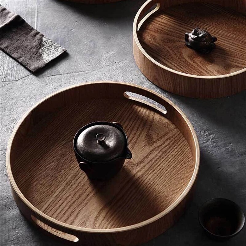 Hotel Restaurant Kitchen Wooden Tea Coffee Tray Dinner Food Fruit Storage Holder Outdoor BBQ Dishes Plates
