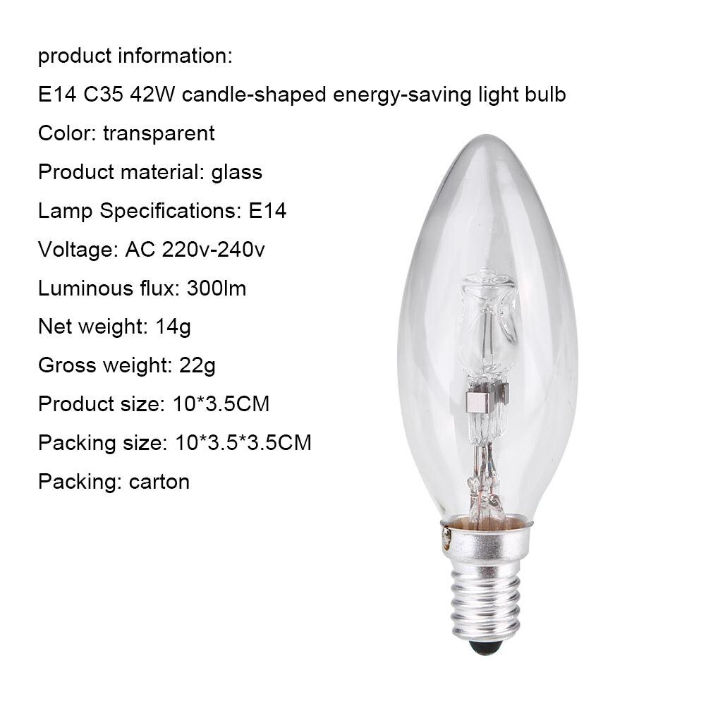 Halogen Lamp Energy Saving Household LED Halogen Lamp Lamp Lighting Bulb Energy Saving Bulb Candle Shape Fixture Candle