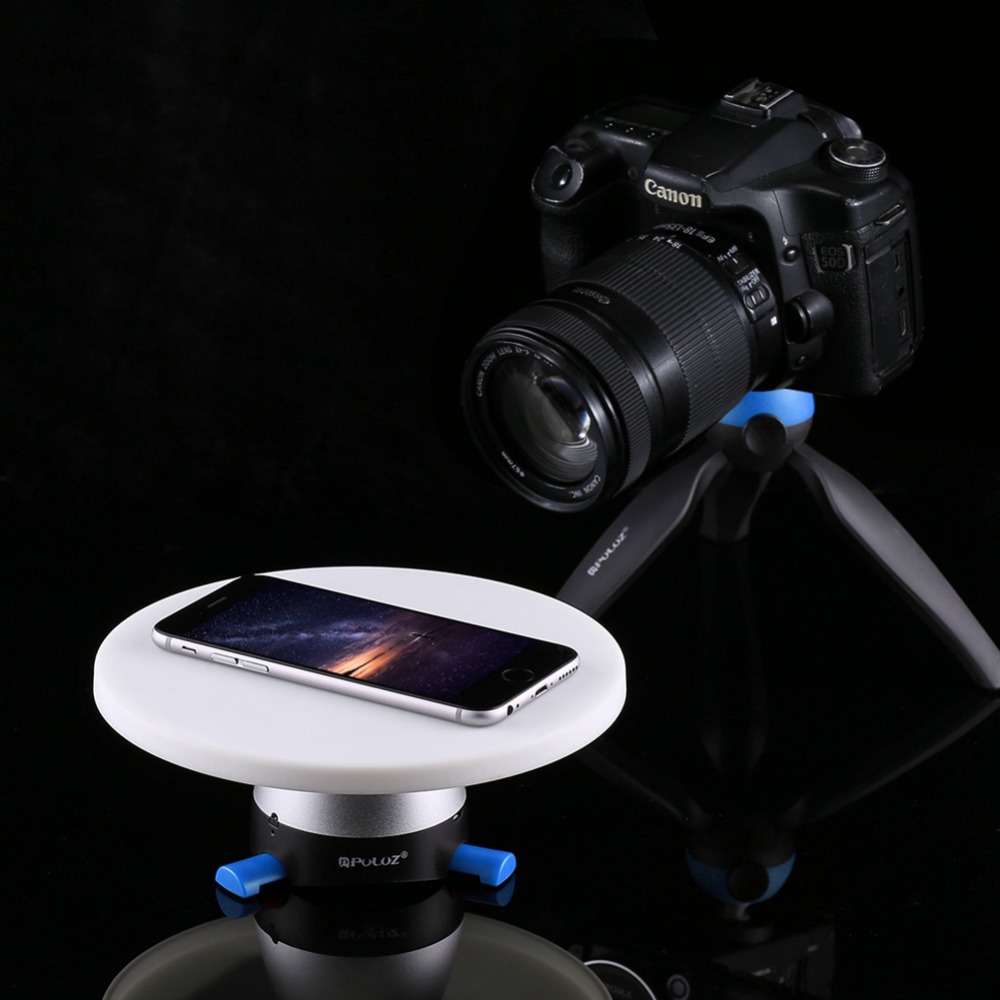 18cm/7" Electronic 360 Degree Rotation Panoramic Tripod Head Round Tray with Control Remoter Fit for Shooting small products