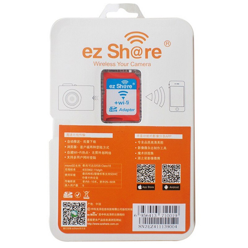 Wifi Sd Card Sdhc Sdxc Memory Card 8G 16G 32G C10 ez Share Wireless WiFi TF Micro SD To SD Adapter Support 8GB 16GB 32GB TF Card