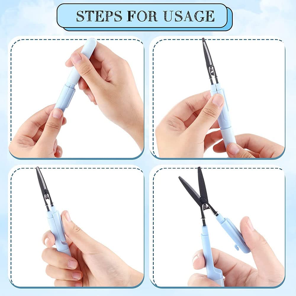 Multifunctional Deformation Scissors Quickly Disassembled Scissors Pen Style Compact Twiggy Scissors with Cover Cutting Tool