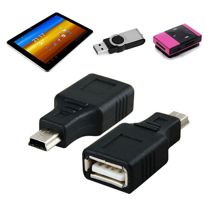 Otg Adapter Zwart Usb 2.0 A Female Naar Micro Usb B 5 Pin Male Mini Otg Adapter USB2.0 converters Voor Computer Pc Tablet