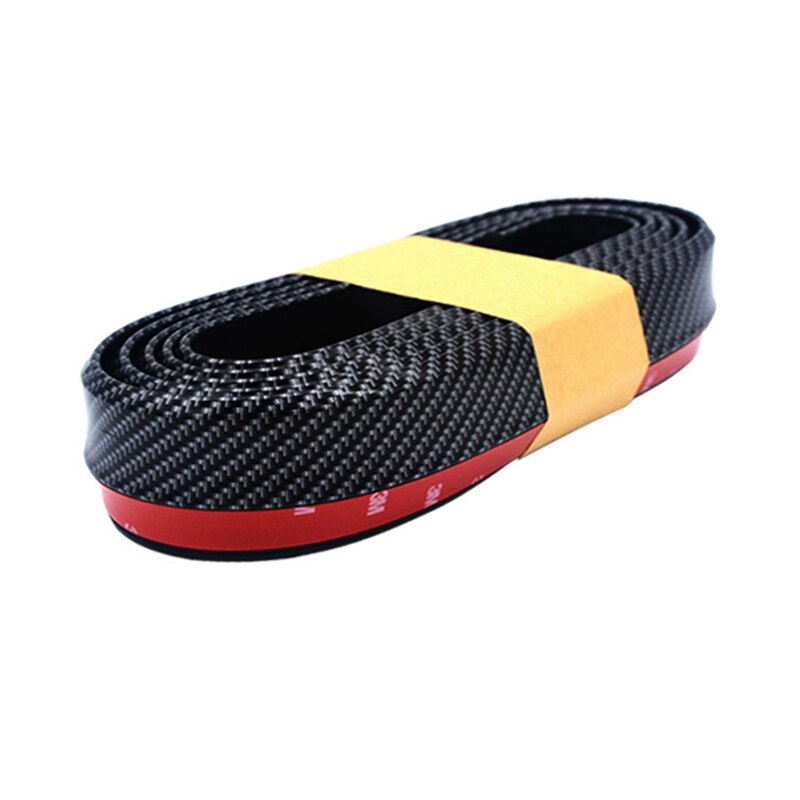 2.5 meter gummilistlist mot repskydd för bildörrpedal trim stötfångare diy dörrlistskydd kantskydd bilstyling: Kolfiber svart