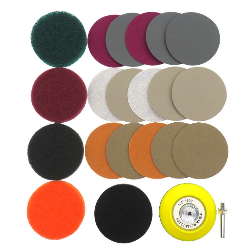 Estropajo de pulido para faros de coche, Kit de reparación de luces de coche, restauración automática, almohadilla de esponja única para taladro eléctrico, DIY, 21 Uds.