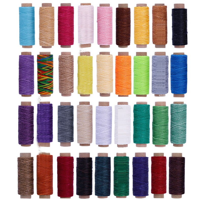 36 stuks 50m 150d gewaxte draad kleurrijke leer naaigaren handnaaigaren voor het handnaaien van leer en boekbindgereedschappen: Default Title