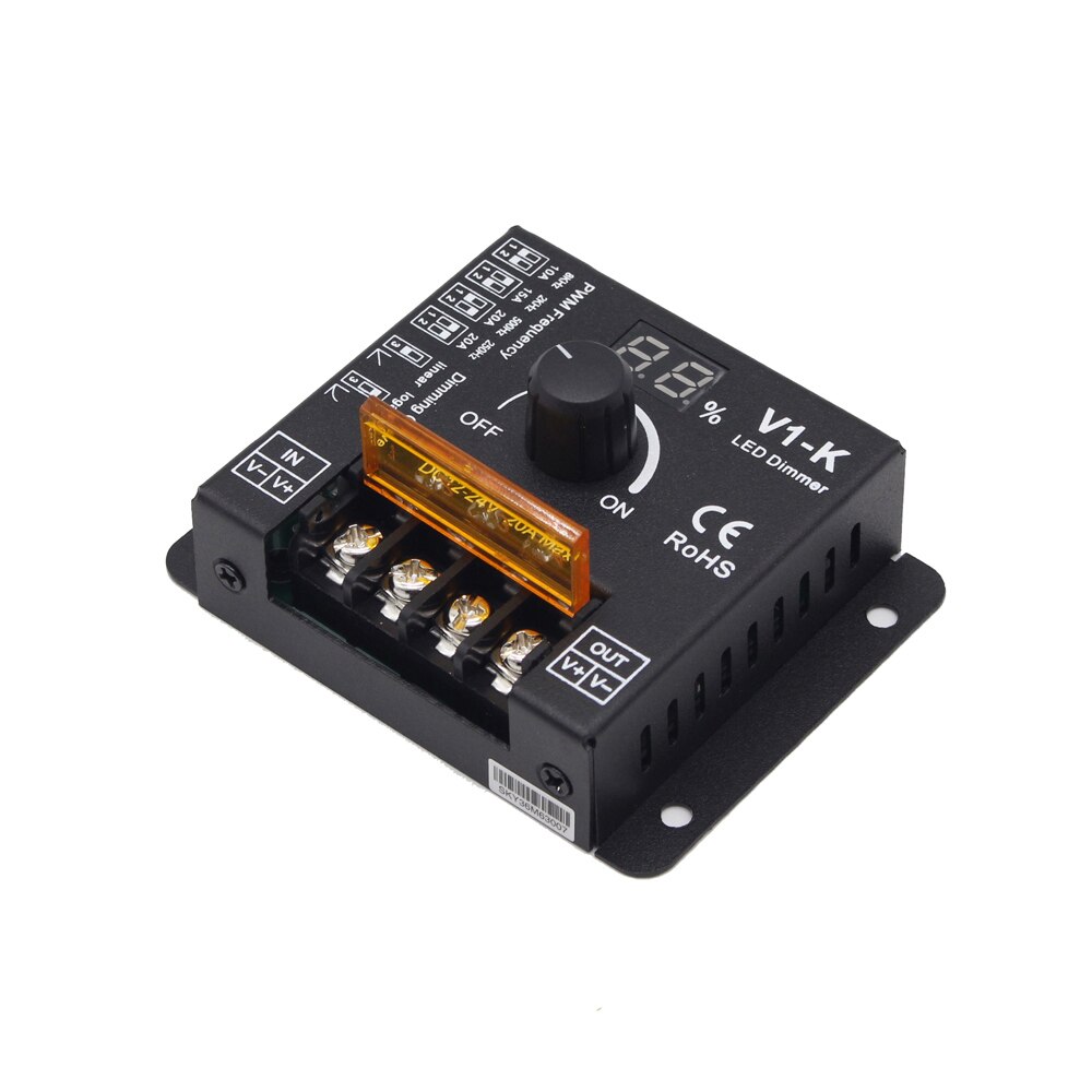 LED Dimmer 12V 24V 20A Rotary PWM Wireless Dimmer Switch Frequency Adjustable Knob LED Strip Dimmer 12 Volt for Lighting V1-K