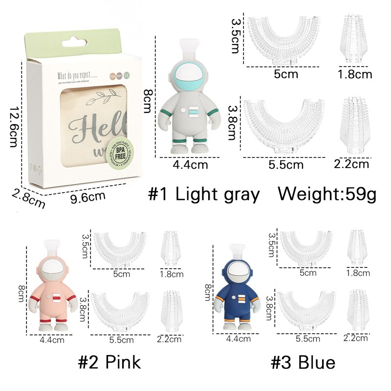 Spazzolino da denti per bambini a forma di U spazzolino da denti per bambini con manico spazzola per pulizia orale in Silicone per nessun pennello molare per bambini BPA