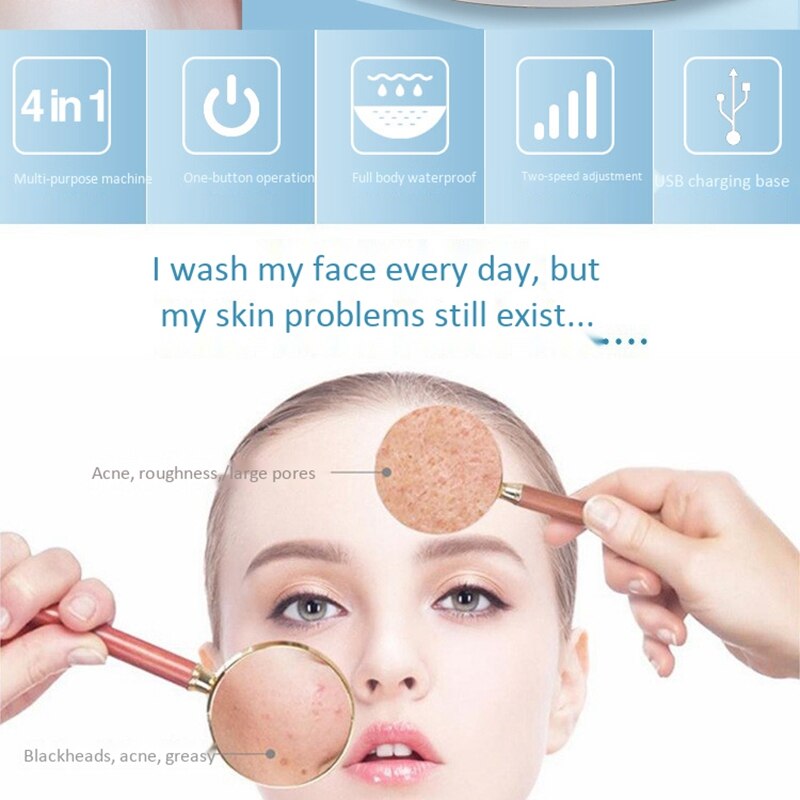 Cepillo de limpieza Facial-cepillo eléctrico rotatorio recargable para exfoliar y enmascarar
