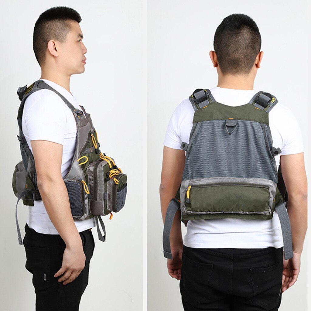 Fly Fishing Backpack Vest Multi-Pockets Waistcoat for Tackle Accessories