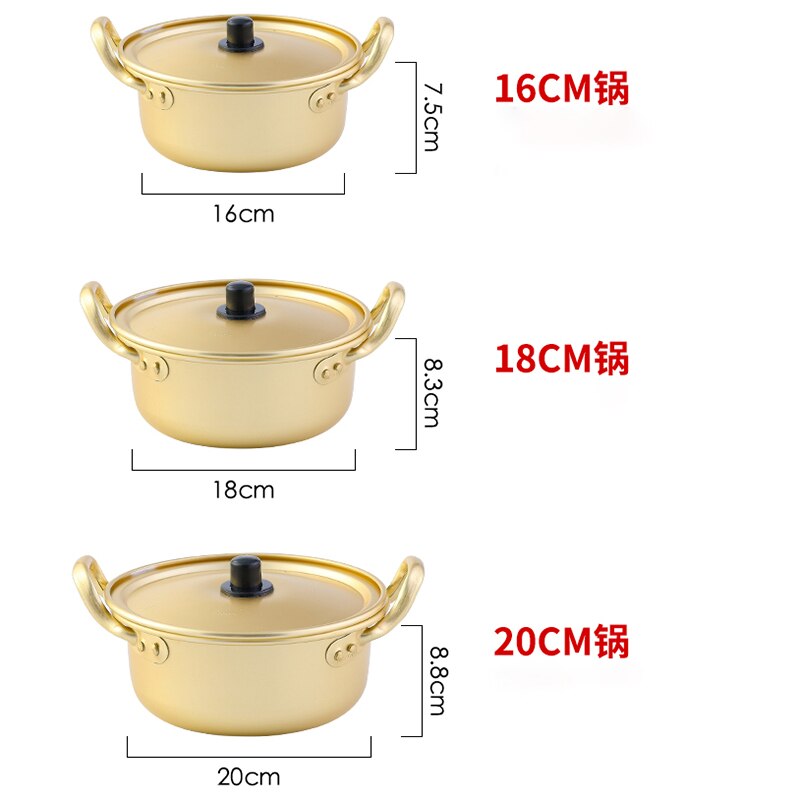 Gold Cooking Pots Fast Food Noodles Pot Soup Base Small Small Kitchen Saucepan Stockpot Utensils for Kitchen Cookware