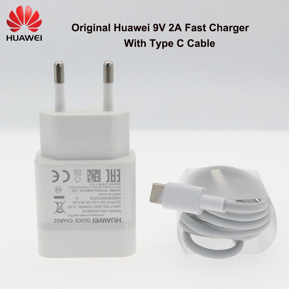 Huawei 9 v 2a eu- 9  qc 2.0 schnellladeadapter usb typ c für nova 3, 3i 4 9 lite 8x p7 p8 p9 p10 p20 mate 7 8: Eu mit typ c