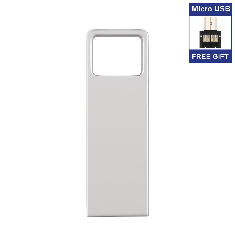 Pendrive de metal à prova d&#39;água, 256gb 32gb 64gb 128 gb 4g 8g 16g usb 2.0, tipo c ou micro adaptador