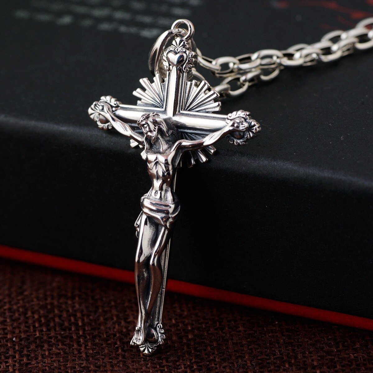 ! Colgante CMAJOR 925 de plata tailandesa para hombres y mujeres con Santa Cruz de Jesús, collar de oración cristiana, joyería de plata esterlina hecha a mano