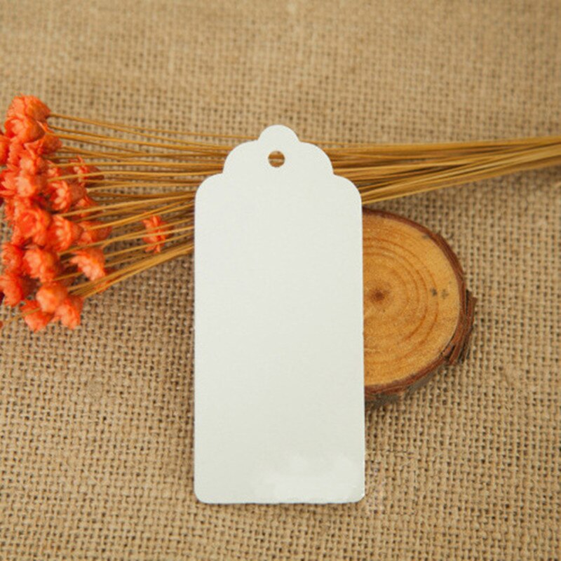 100 Uds Kraft de papel hecho a mano etiqueta con amor para DIY caja de etiqueta Magdalena de caramelo etiquetas de agradecimiento/hecho a mano favores de de nombre etiqueta: White