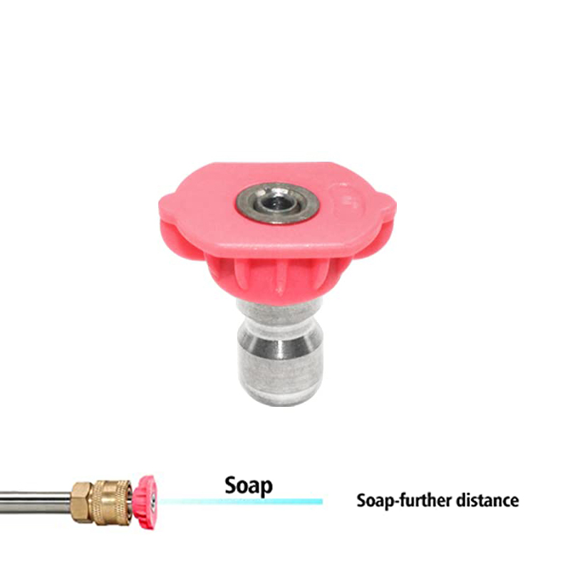 Boquilla de pulverización para lavadora de alta presión, conexión rápida de 1/4 ", 0 15 25 40 65 grados, punta para boquilla de jabón de riego, limpieza de jardín, 1 Uds.: Multicolor