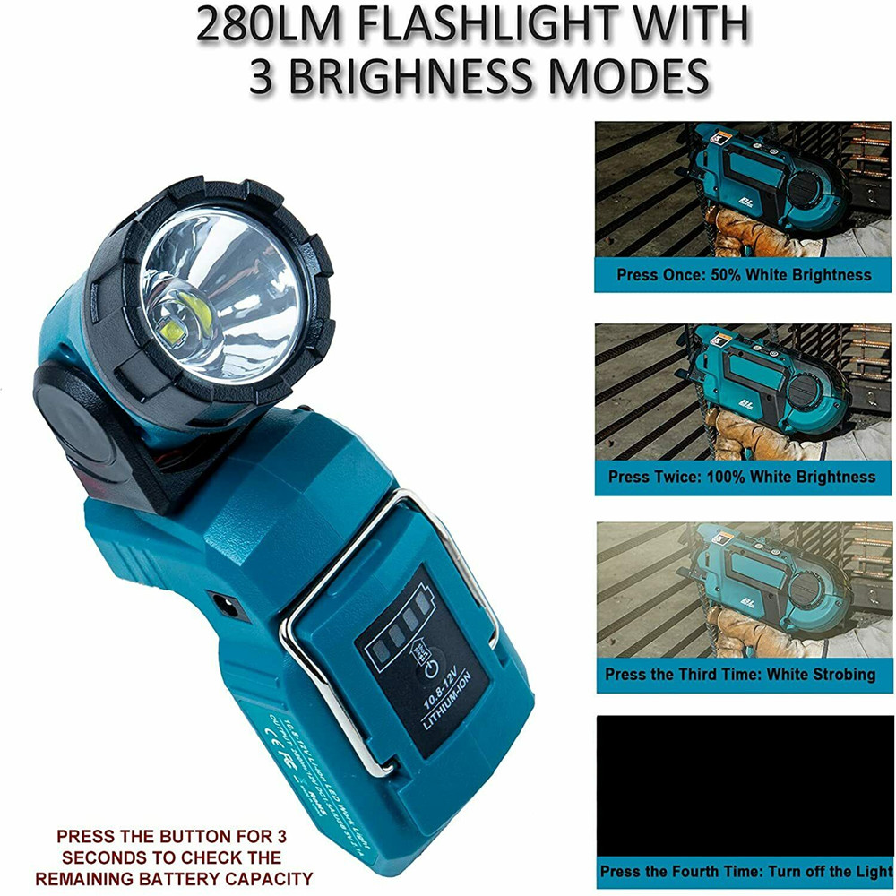 DCL510 LED Flashlight Replacement For Makita 12V Max BL1015 BL1040 BL1016 ML106 Cordless LED Handheld Work Light