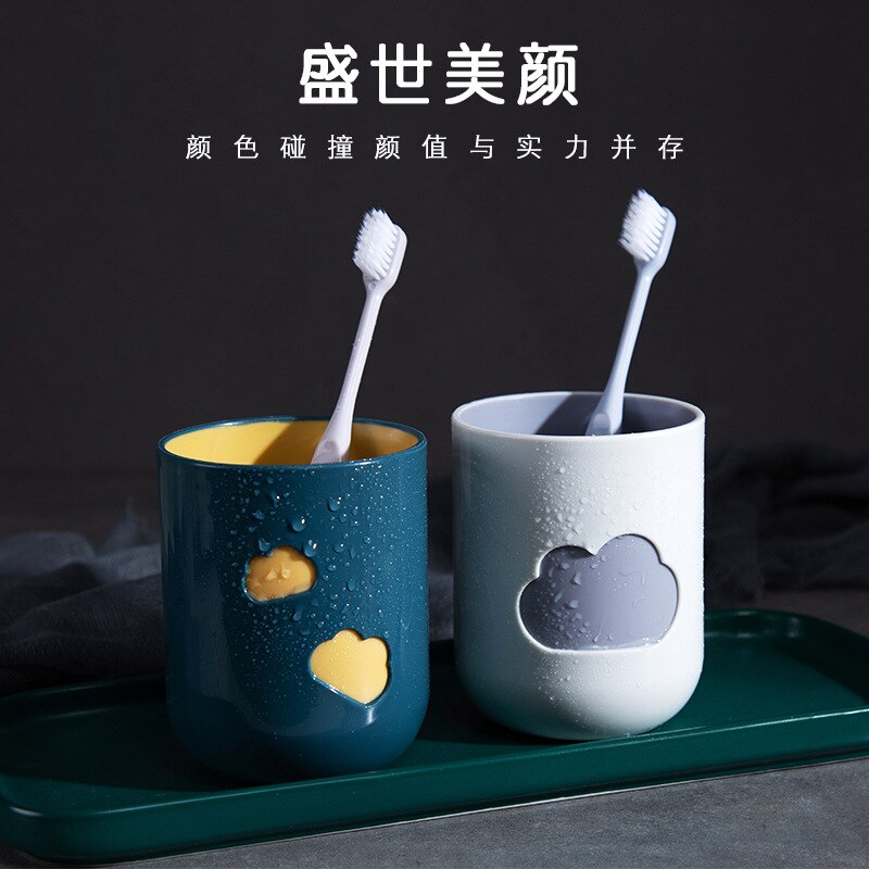 Taza de agua para dos cepillos de dientes, taza dental para el hogar, vaso de agua para beber, taza de agua para niños y amantes, 1 unidad