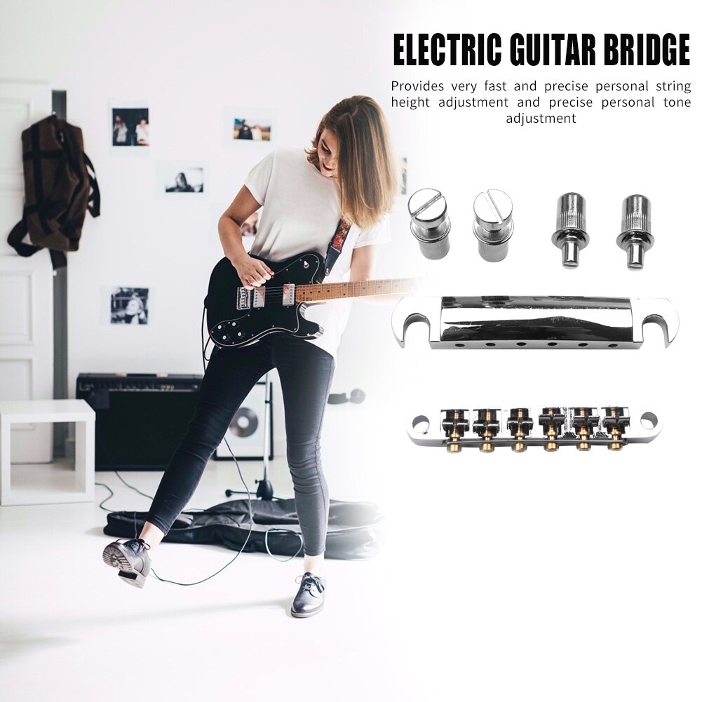Justerbar tune-o-matic bridge rullesadel med skruer til lp epi elektriske guitarinstrumenter guitar gadgets