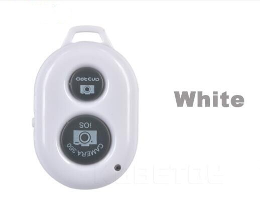 1pcリモートコントロールボタンワイヤレスbluetoothシャッターセルフタイマーカメラiphoneアンドロイド電話用高品質: WHITE