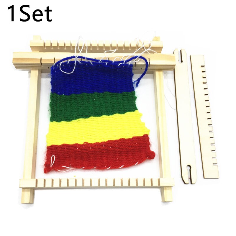 Houten weefgaren, knutselgaren, handwerksjaal, handbreimachine, weefgetouw, naaigereedschap, educatief speelgoed voor kinderen: Default Title