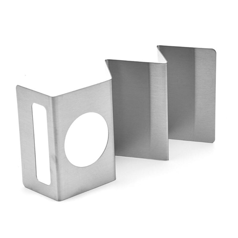 Soporte para tacos de acero inoxidable con mango de fácil acceso, parrilla para horno y lavavajillas, borde liso seguro