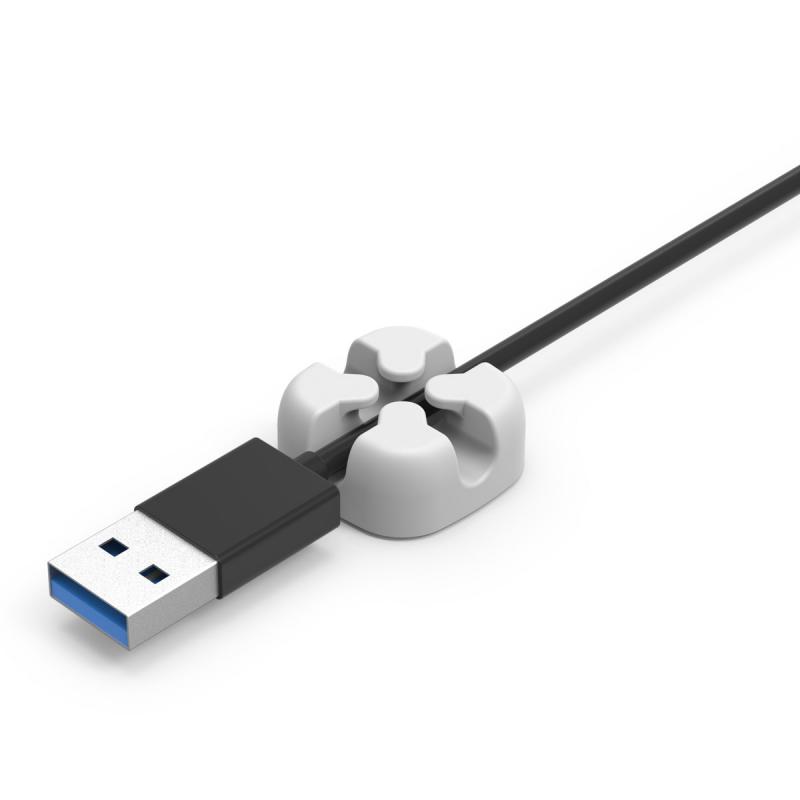 Cavo di Dati Del Telefono Mobile Organizzatore Silicone USB Cavo Avvolgitore Desktop Ordinato di Gestione Pinze Cavo di Supporto per il Mouse Cavo Delle Cuffie: grey