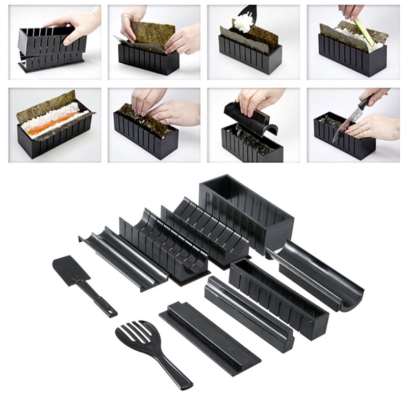 Sushi Maker Kit 10pcs DIY Sushi Making Kit Roll Sushi Maker Rice Roll Mold