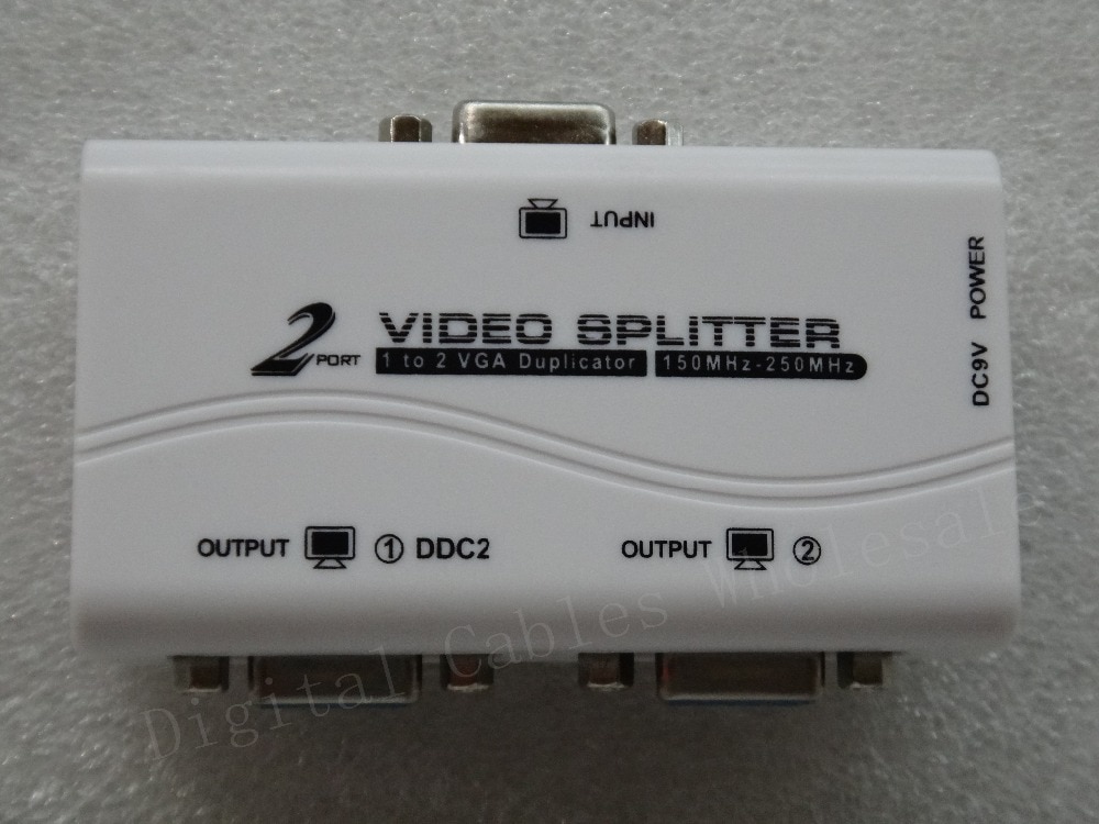 Jaar 1 Naar 2 Poorten Vga Video Splitter Duplicator 1-In-2-Out 250Mhz Apparaat cascadedable Laarzen Signalen 65M 1920*1440