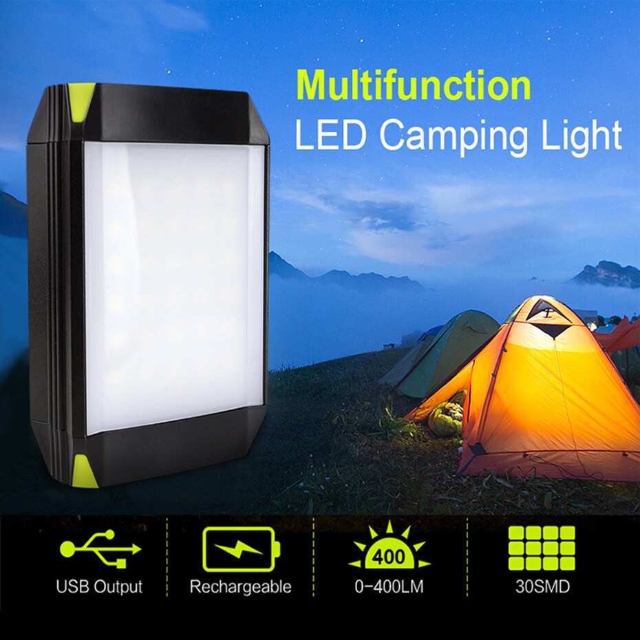 6000Mah Camping Lantaarn 30Leds Usb Oplaadbare Led Licht Outdoor 5 Modus Multi Functie Hang Lantaarn Power Bank Camping licht
