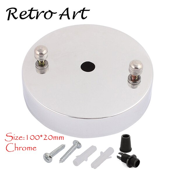 vintage Metal Ceiling Rose edison style Ceiling Canopy antique industrial bronze ceiling plate: Chrome