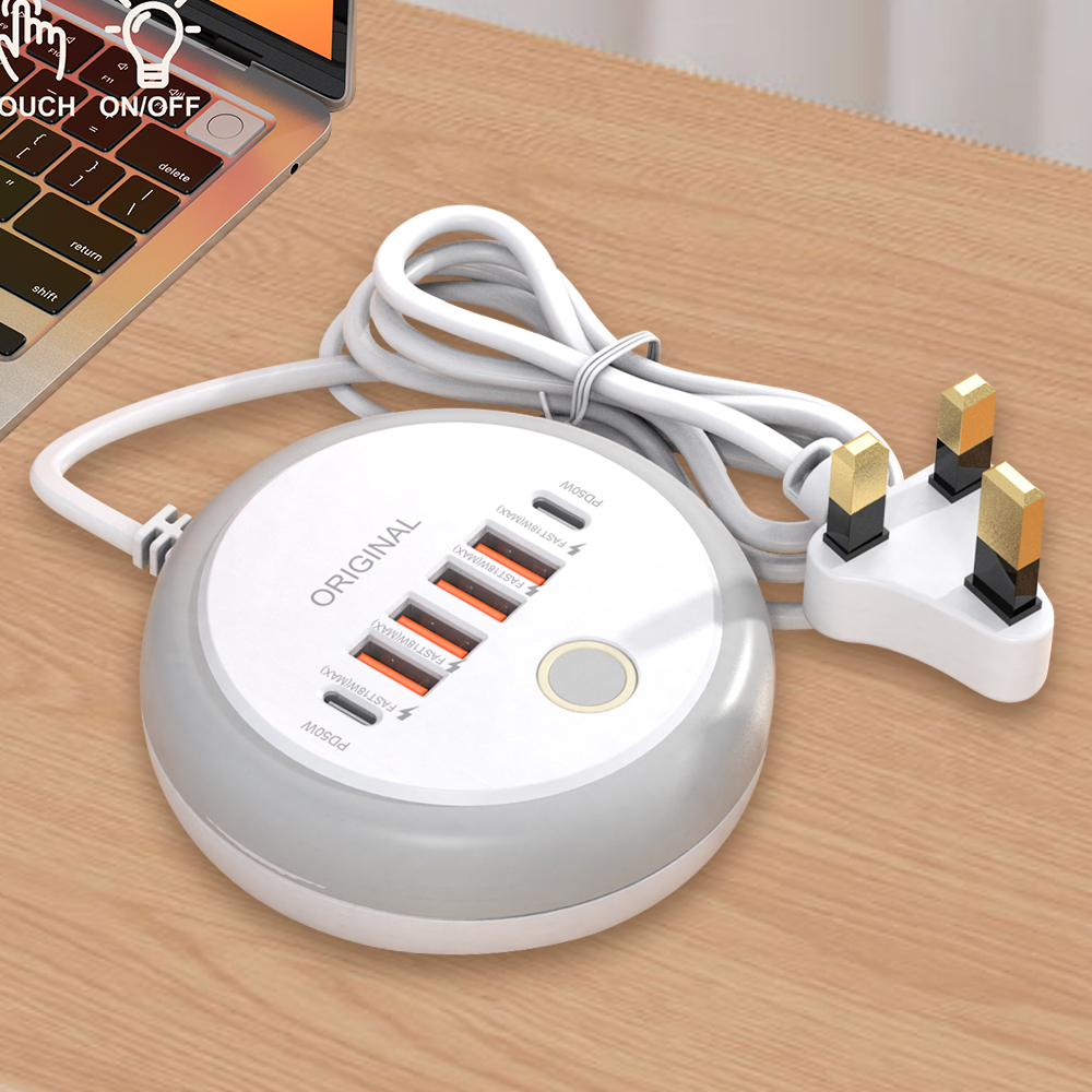 50W Power Strip Multi Port USB C Socket Fast Charging Wall Charger USB PD Charger Adapter For iPhone Huawei Realme Type C Phone: Blue