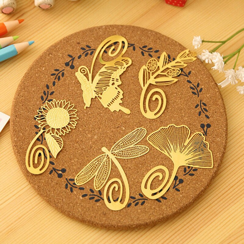 Marcapáginas de latón con forma de mariposa, marcador con forma de libélula, Marcadores de libro, promocional, 1 Uds.