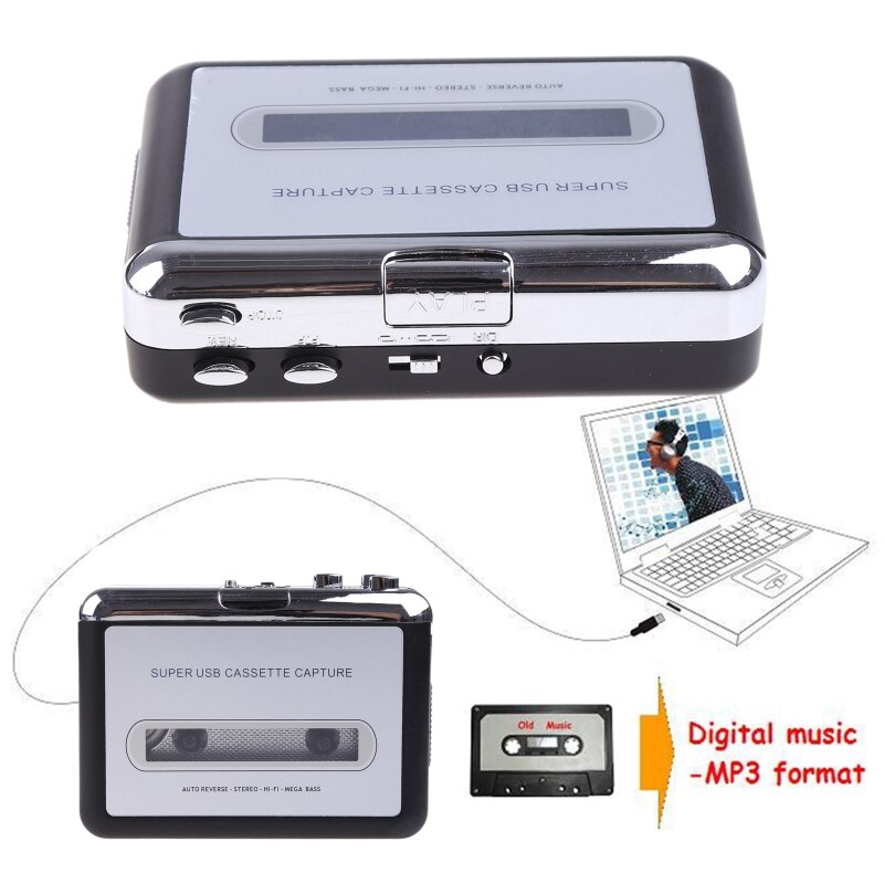 Baladeur de Capture USB avec inversion automatique, lecteur Cassette vers PC, ancien convertisseur de Format MP3