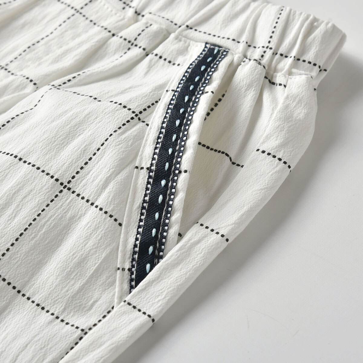 Sommer piger baby dreng bomuldsshorts elastiske afslappet gitterprint kort til børn børn shorts