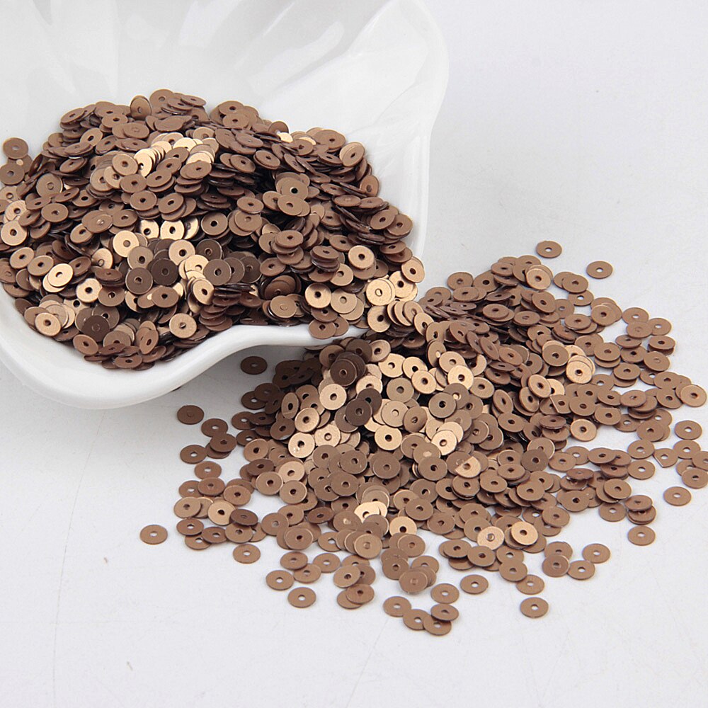 Paillette 4mm mat Sequin Pvc plat rond mat vernis Paillettes couture mariage artisanat femmes vêtements accessoires 20g: Matte dk coffee