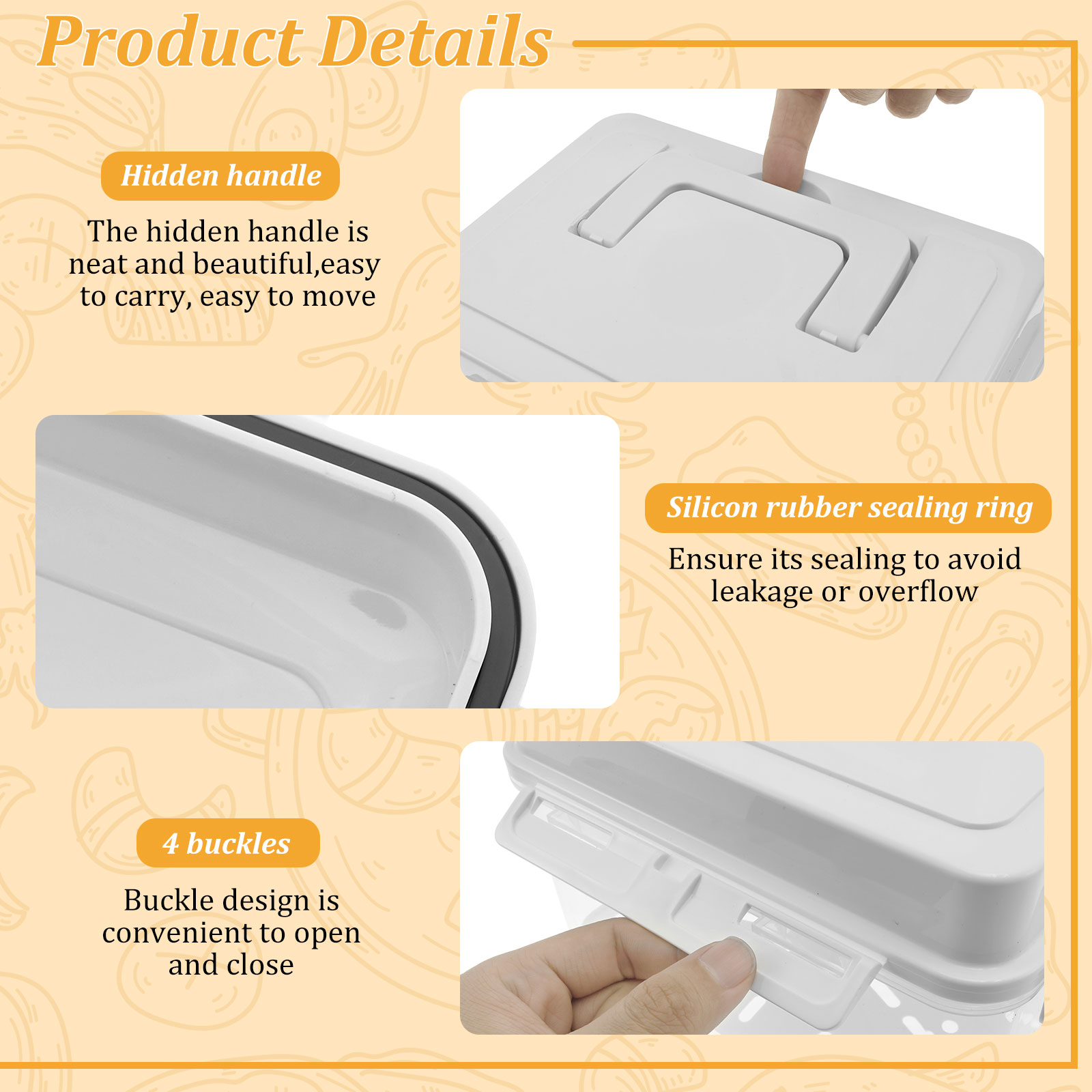 Plastpressefermenteringsbeholder med skjult håndtag pressebakke klar kimchi-pressebeholder god forsegling af surkål