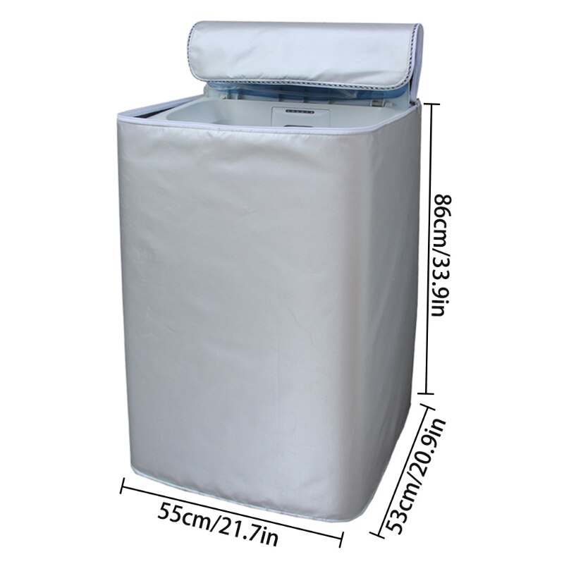 Wasmachine Cover Polyester Waterdicht Top Load Was Droger Cover Zonnebrandcrème Wasserij Zilveren Coating Stofdicht Cover: -S