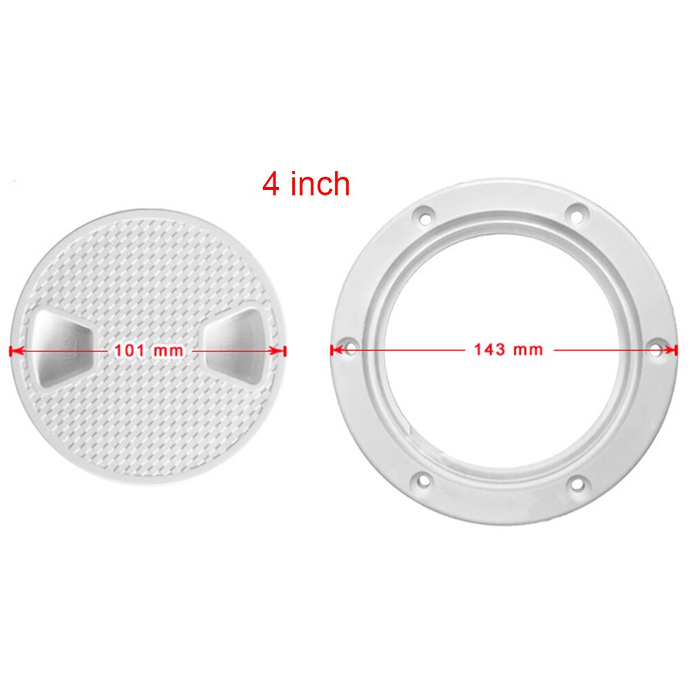 4 Inch Hatch Cover Hole Easy Opening White Deck ABS Anti Corrosive Accessories Inspection Access Round Plate Speed Boat Non Slip