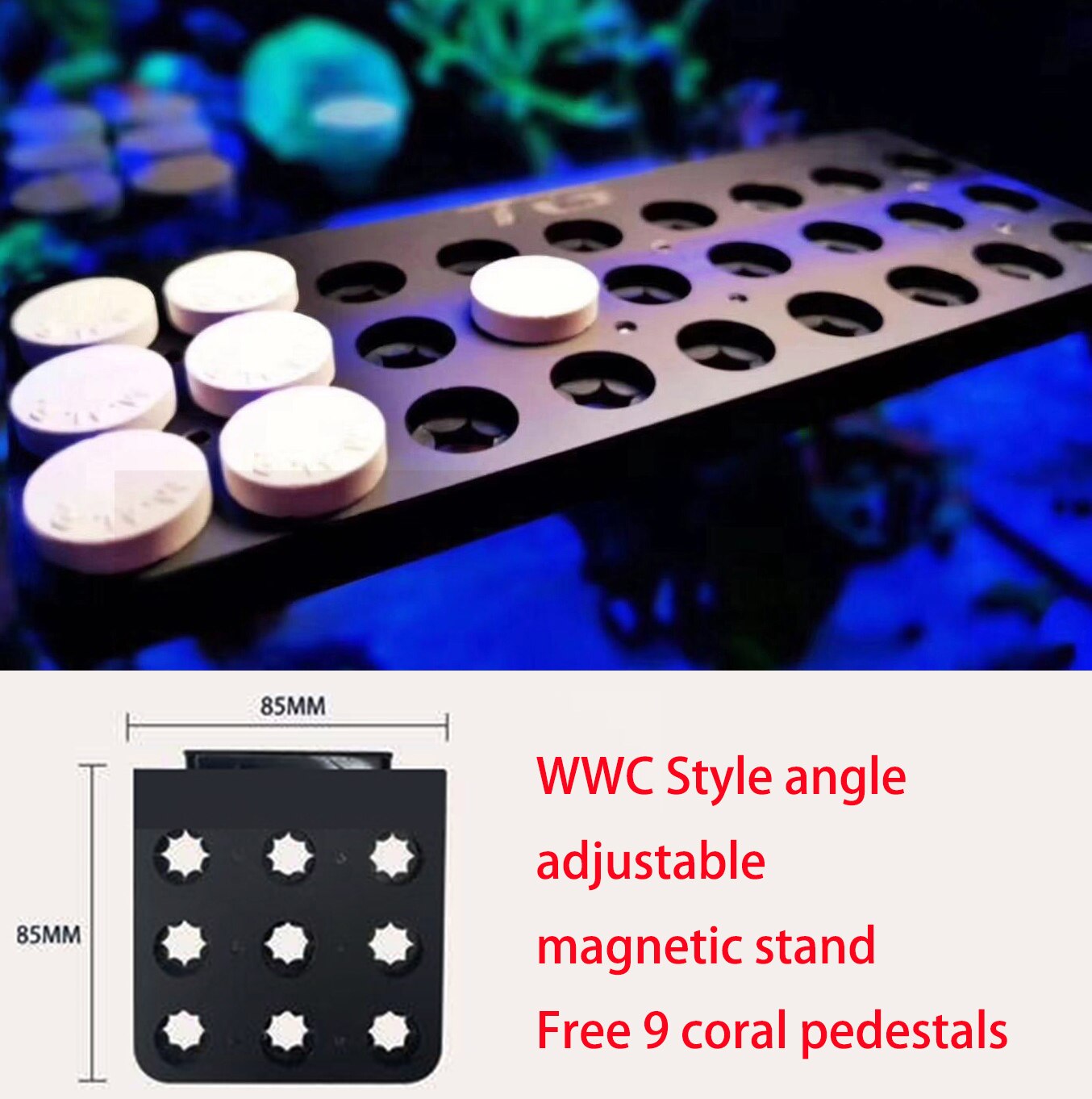 DW Aquarium REEFING ART Super Clear Acrylic Magnetic Coral Frag Plugs Rack Holder Fish Tank For 6 - 20MM Glass Thickness: WWC Style Magnetic