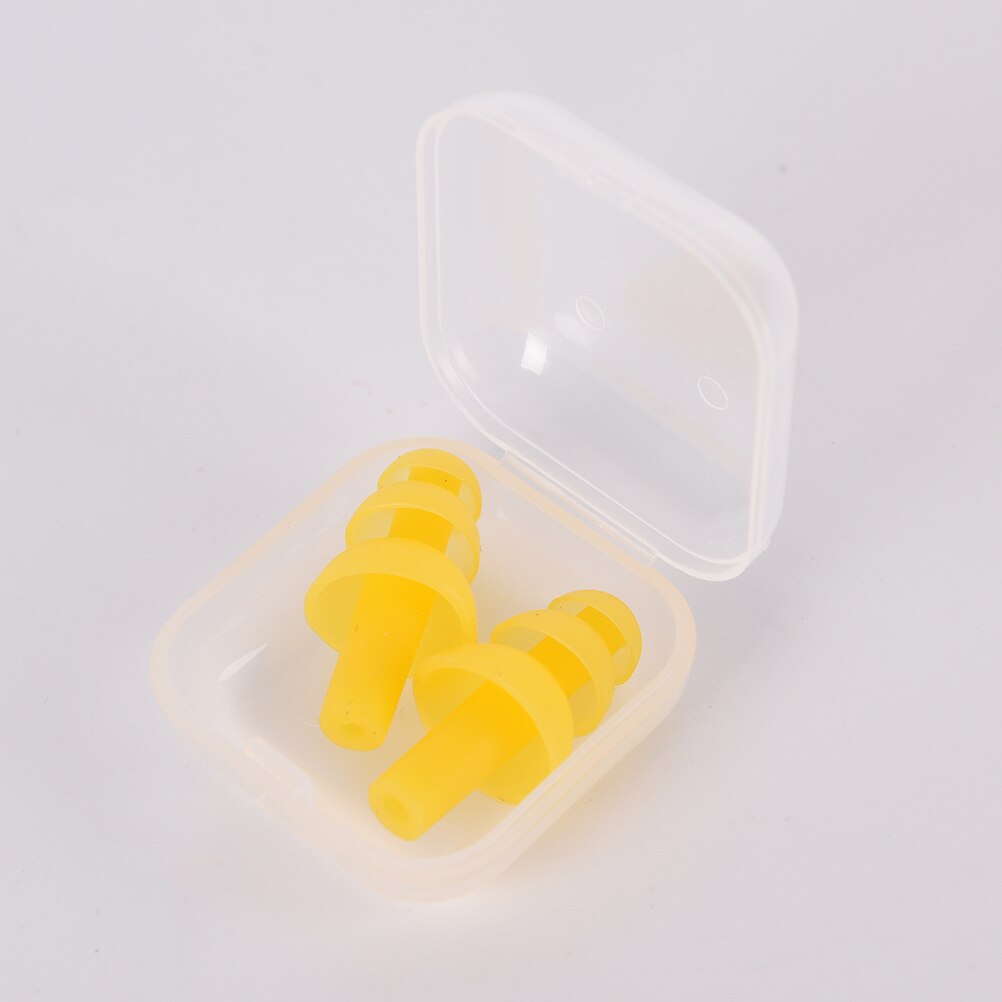 Swimming Accessories Soft Silicone Swimming Ear Plugs Sound Noise Reduction Earplug With Retail Box for Swim Sleep Snoring: Yellow