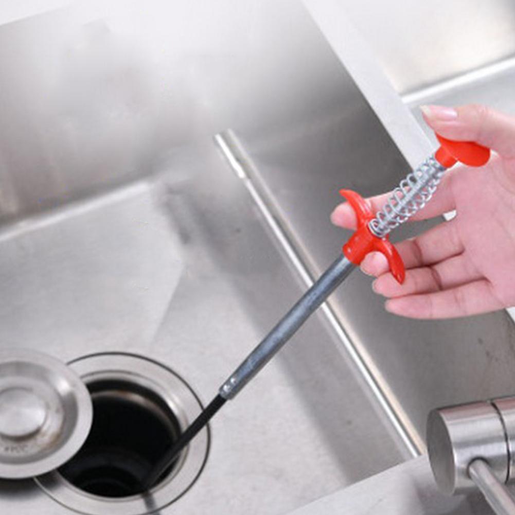 100cm Pipe Dredge Pipeline Cleaner Household Bathroom Kitchen Sink Bathtub Drainage Sewage Bendable Sewer Gripper Cleaning