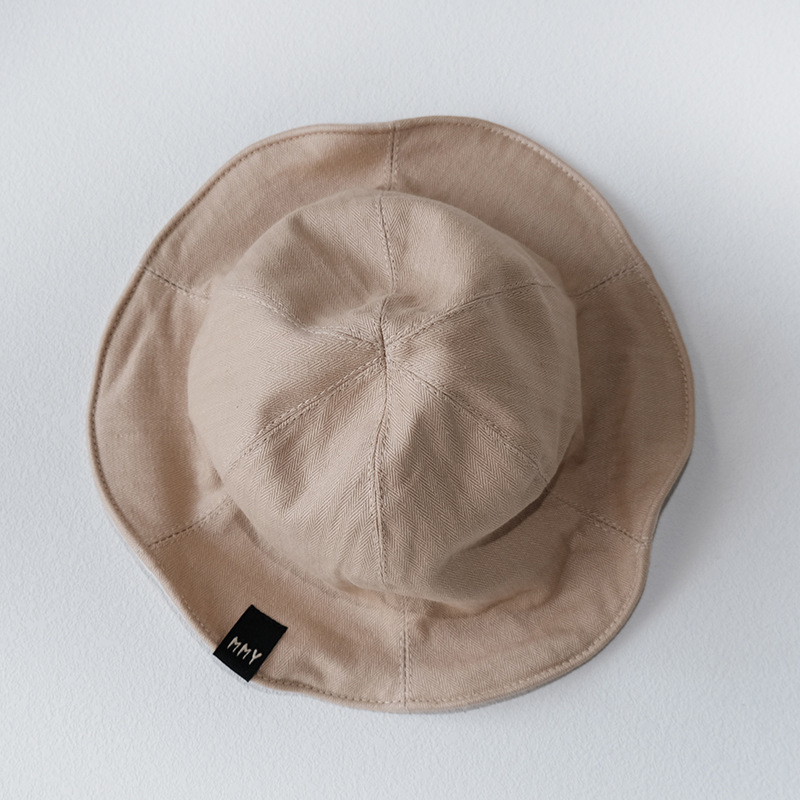 Barn pojkar tjejer sommar sol hattar enfärgade bomull baby hattar strand hatt hink hattar: Kaki