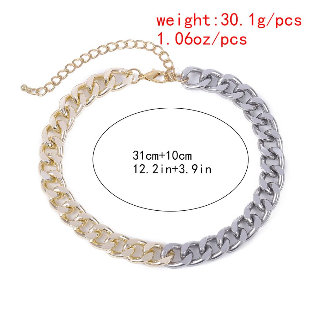 Lacteo Overdreven Metalen Ketting Choker Ketting Street Punk Goud Kleur Zilver Kleur Gemengde Ketting Sieraden Voor Vrouwen En Mannen