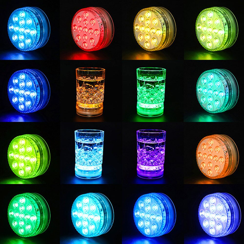 Onderwater led-lamp met 13 leds rgb, onderwatervislamp, op batterijen werkend, infrarood afstandsbediening, draadloze, meerkleurige badlampen